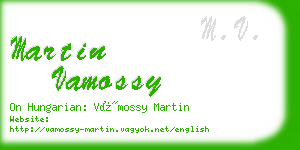 martin vamossy business card